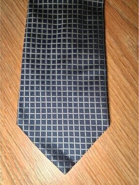 Brooks Brothers Silk Tie Gray Geometric Handmade Wide Long